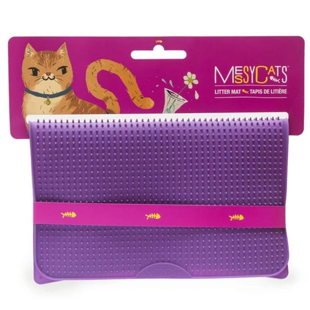 Messy Mutts Silicone Litter Mat Purple - 1 Count
