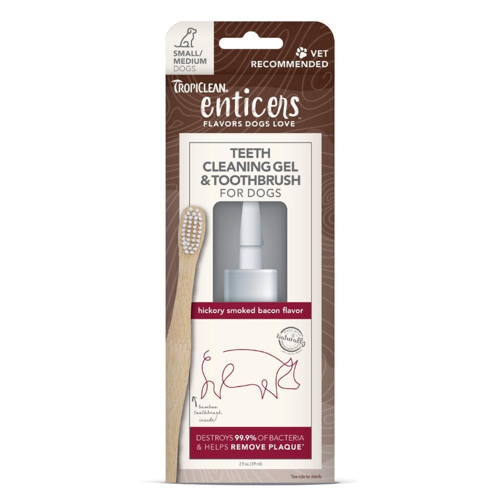 TropiclEarth Animaln Enticers Dental Gel & Toothbrush Bacon Small - 1 Count