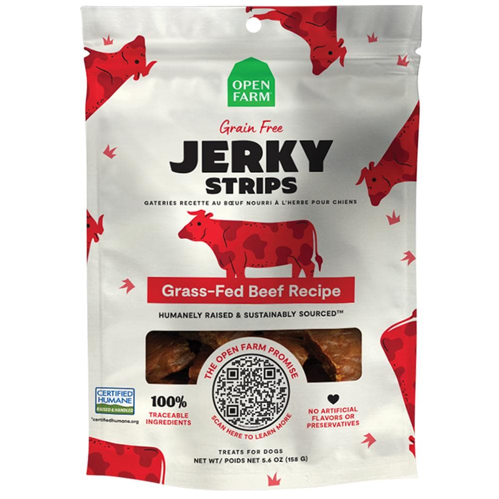 Open Farm Treats GF Jerky Strips Beef - 5.6oz