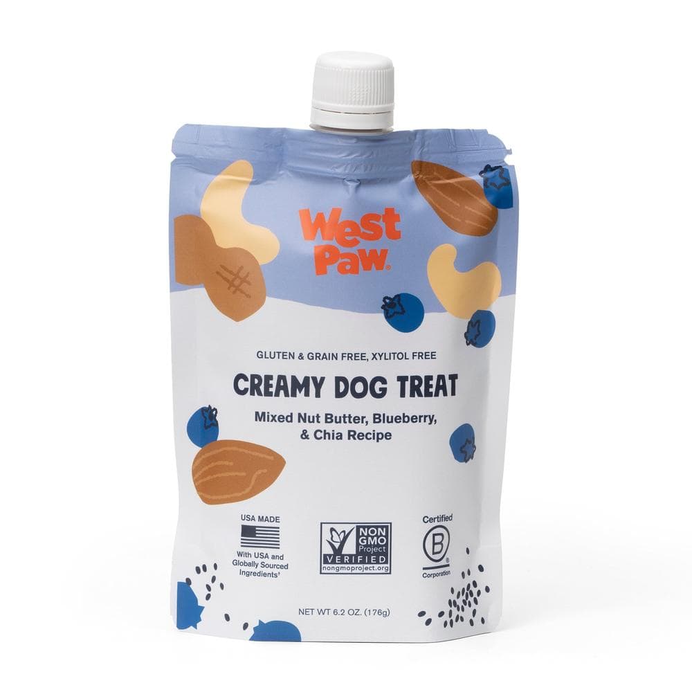 West Paw Creamy Dog Treat Nut Butter, Blueberry, and Chia Seed - 6.2oz
