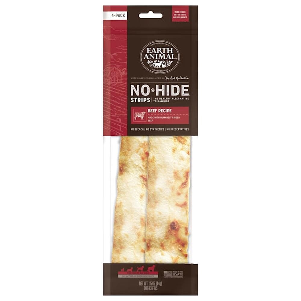 Earth Animal No Hide Beef Strip - 4 Pack