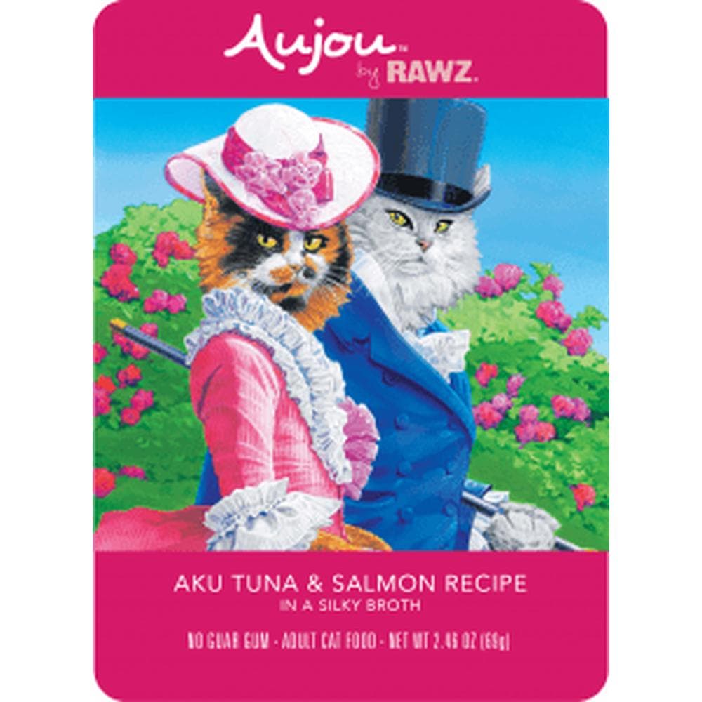 RRO DT x2 cases Rawz Cat Pouch GF Aujou Aku Tuna & Salmon - 2.46oz