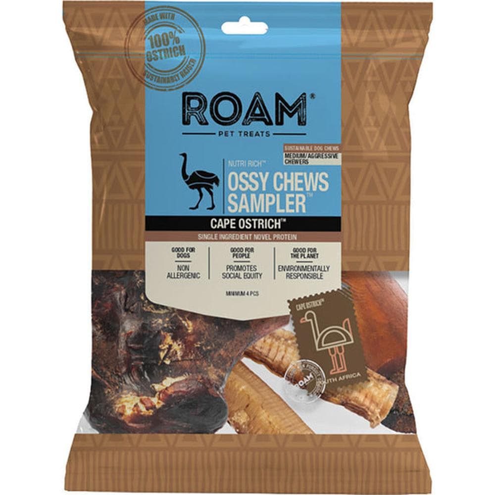 Roam Dog Treats Ossy Chews Sampler Ostrich Value - 1 Pack