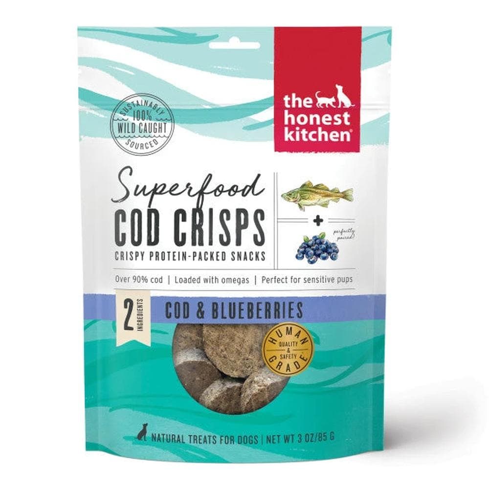 The Honest Kitchen Treat Superfood Cod and Blueberry Crisps - 3oz
