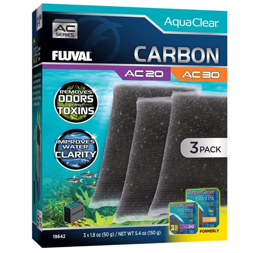 Fluval Carbon for AquaClear AC20/30 Power Filter 5.4oz 3 Count