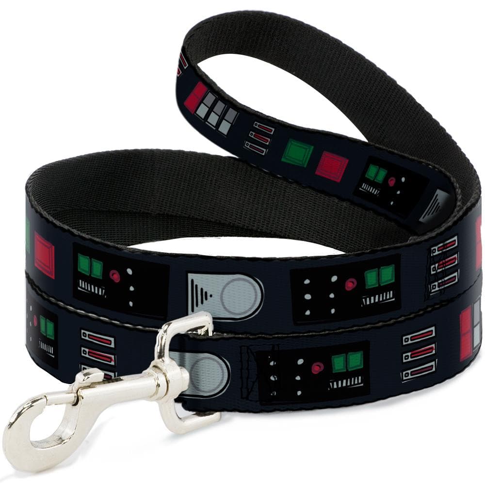 Dog Leash - Star Wars Darth Vader Utility Belt Bounding3 Black/Grays/Reds/Greens 6' Long - 1" Wide - 1 Count