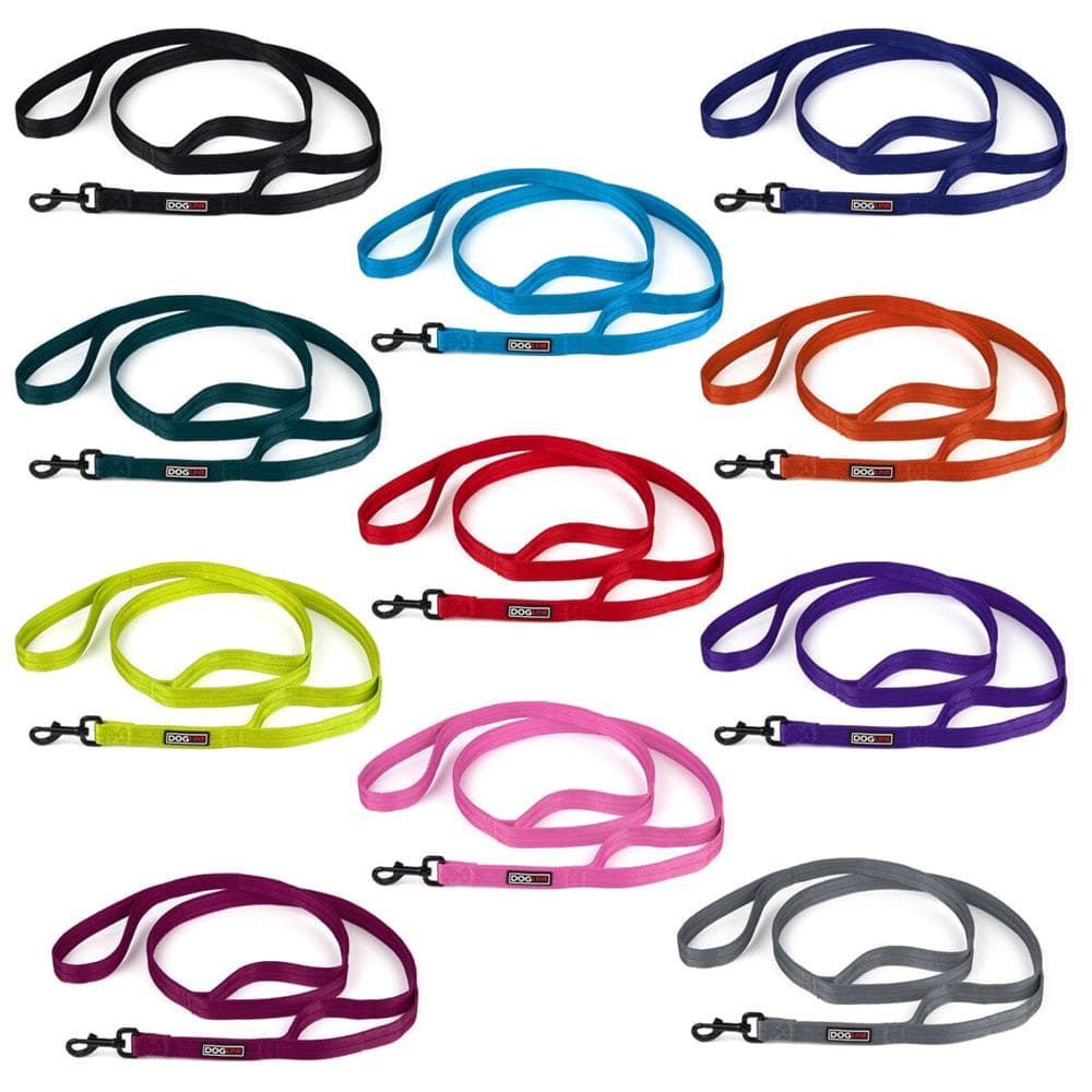 Dogline Nylon Multi-Handle Flat Leash Length 6' X Width 1" - 3 Handles, Berry - 1 Count