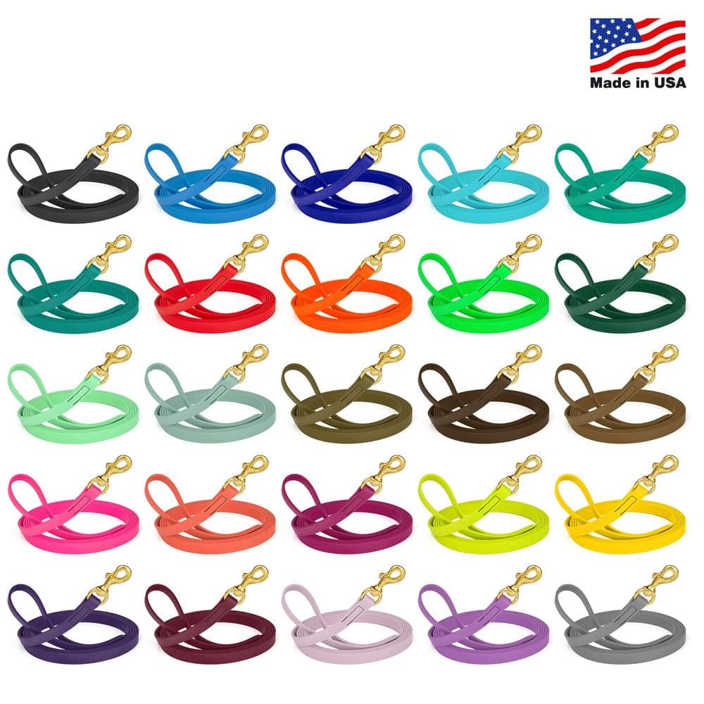 Viper Biothane K9 Working Dog Leash Waterproof Lead for Tracking Training Schutzhund Odor-Proof Long Line with Solid Brass Snap for Puppy Medium and Large Dogs Length 20' X Width 1/2", Safety Yellow - 1 Count
