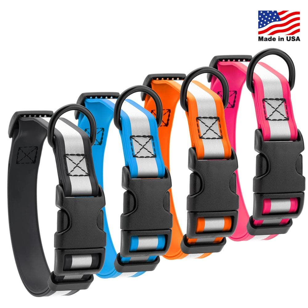 Dogline Biothane Reflective Dog Collar with Quick Release Buckle W 3/4" X L 12"-19", Hunter Orange - 1 Count