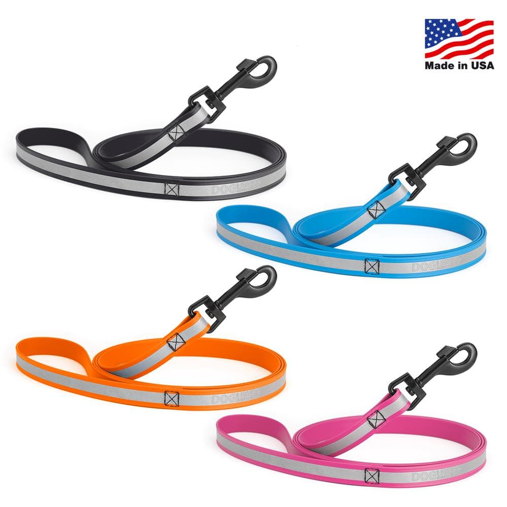 Dogline Reflective Biothane Dog Leash W 3/4" X L 6', Passionfruit Pink - 1 Count