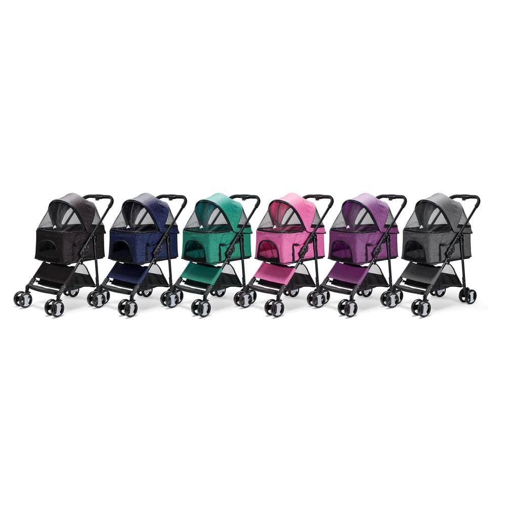 Dogline Executive Pet Stroller + Removable Cradle Black - 1 Count