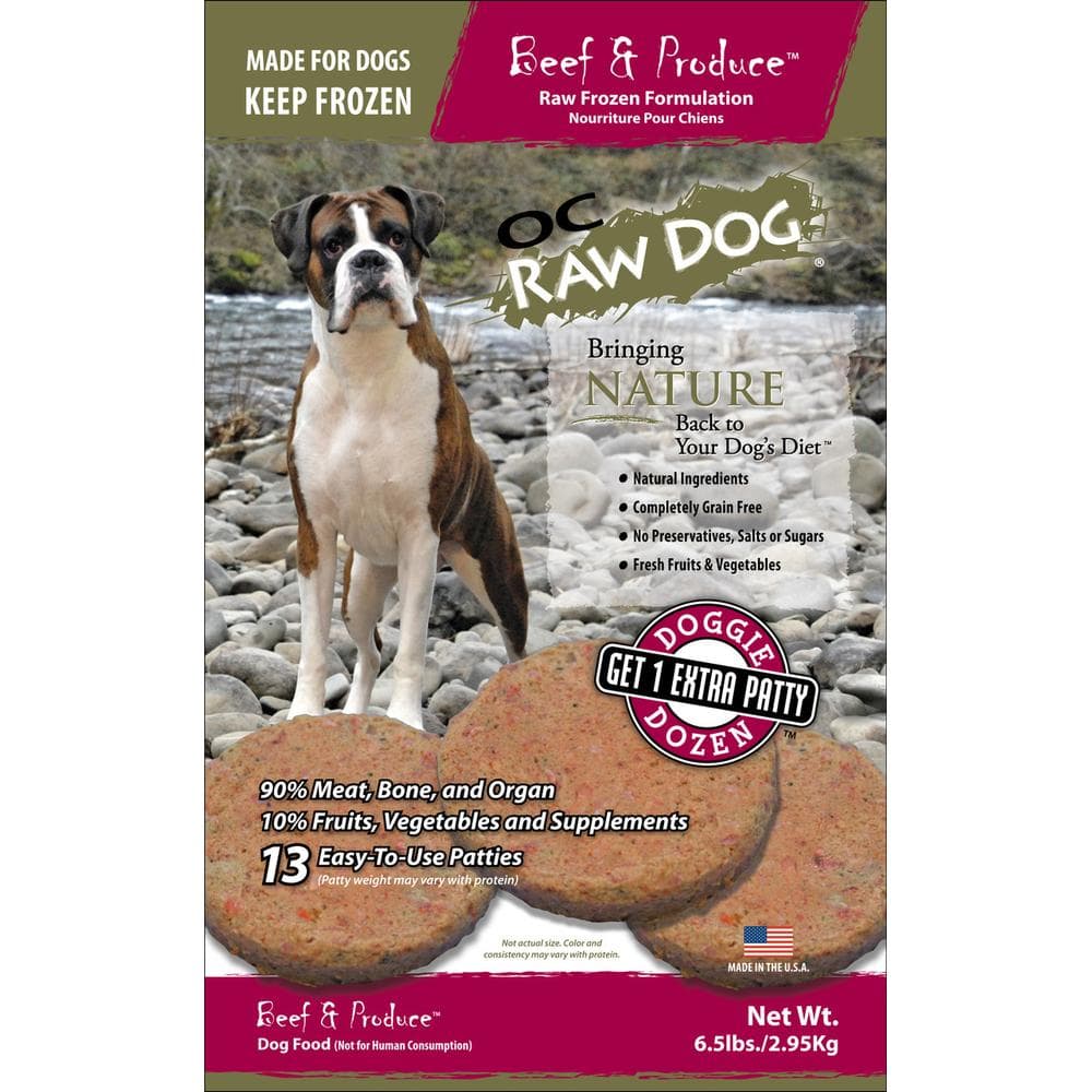 OC Raw Raw Dog Food Beef Patties 6lbs
