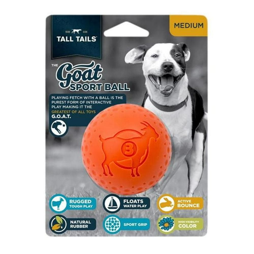 Tall Tails Goat Sport Balls Dog Toy Orange Medium