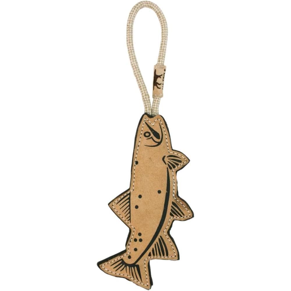 Tall Tails Dog Toy Natural Leather & Wool Trout 15" 1 Count