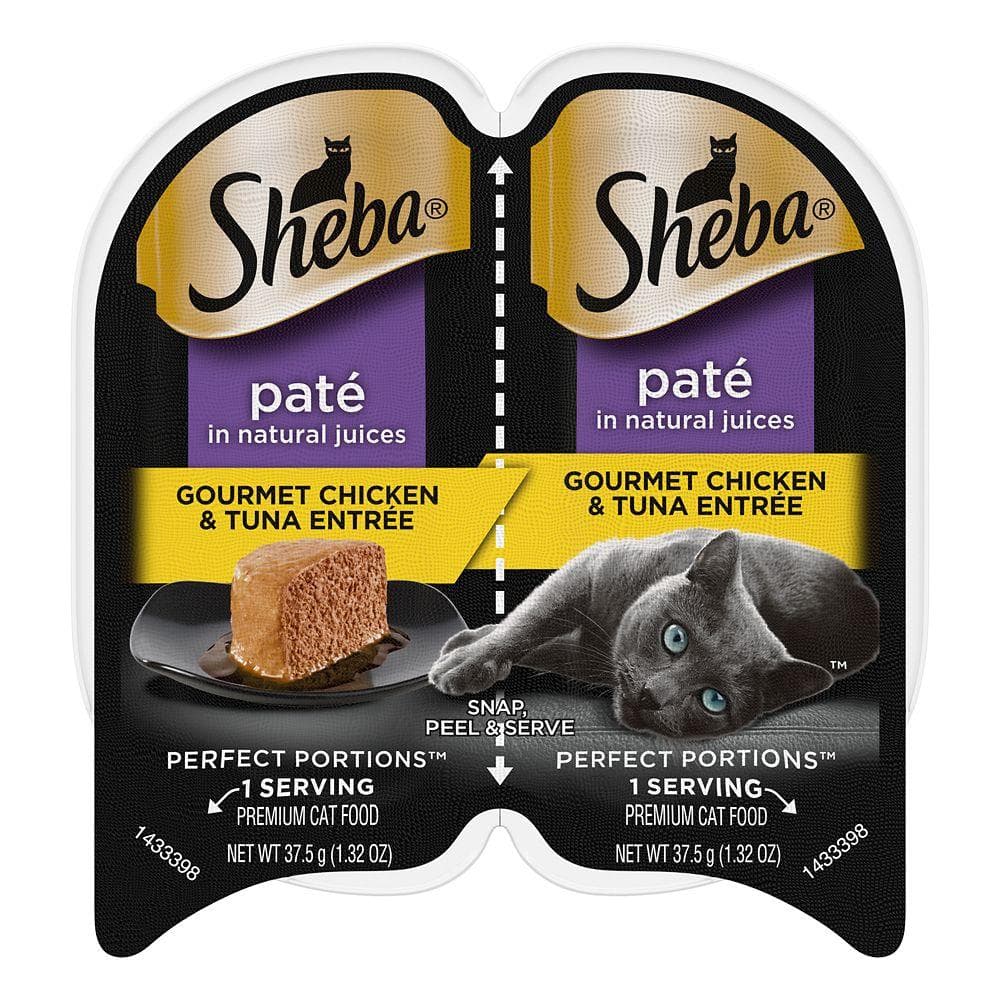 Sheba Perfect Portions Pate Wet Cat Food Gourmet Chicken & Tuna 2.6oz
