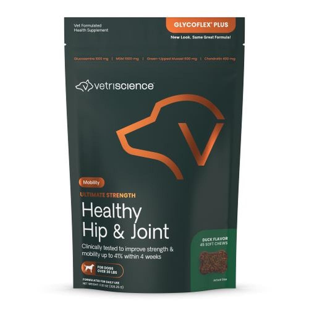 Ultimate Strength Healthy Hip & Joint Chews for Dogs Duck Flavor 45 Count Bacon