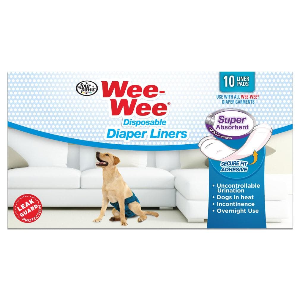 Four Paws Wee Wee Disposable Diaper Super Absorbent Liner Pads 10 Count
