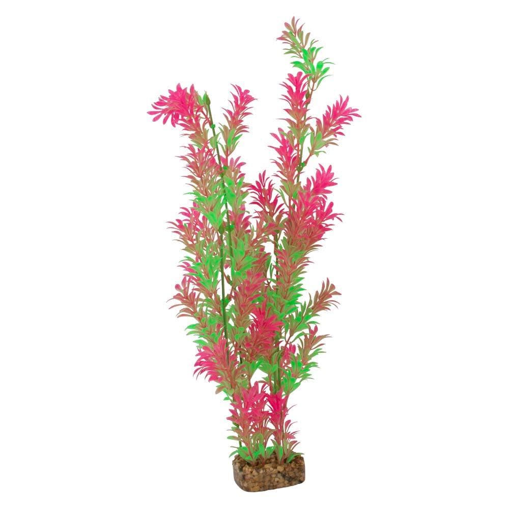 Glofish Fluorescent Plastic Aquarium Plant Green/Pink Xl 1 Count