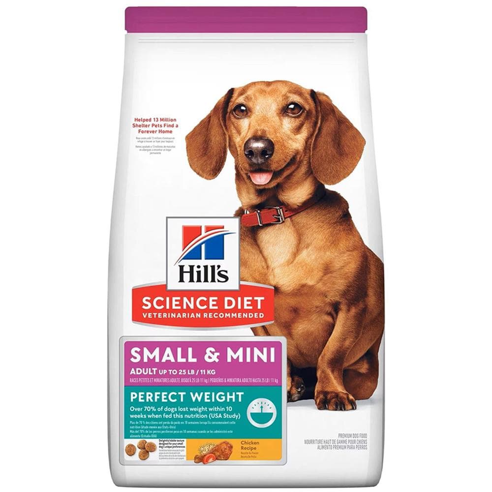 Hill's Science Diet Perfect Weight Chicken Recipe Small & Mini Adult Premium Dry Dog Food 4lbs