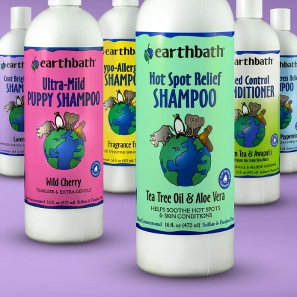 Earthbath Shampoo & Conditioner - Mix & Match 12 per Case, 16oz Ultra-Mild Puppy Shampoo, Wild Cherry