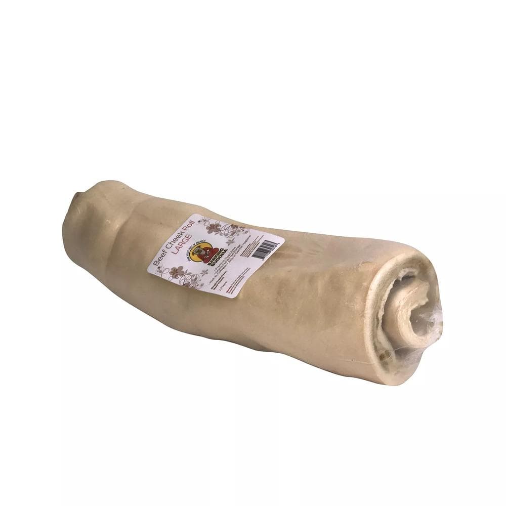 Barking Buddha Beef Cheek Roll Large Plain Beef Cheek Roll 1 Count