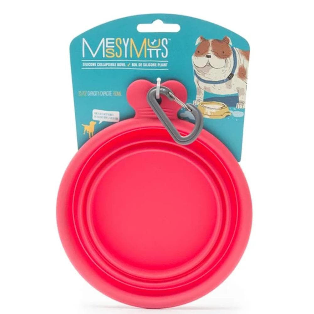 Messy Mutts Dog Collapsible Bowl Red 3 Cups