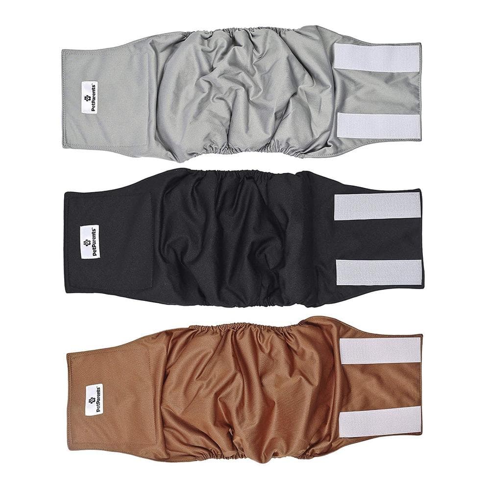 Pet Parents Washable Belly Bands for Male Dogs Large 3 Count