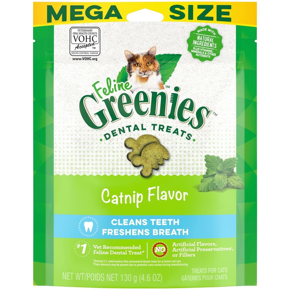 Greenies Catnip Flavor Dental & Crunchy Treat For Cat 4.6oz