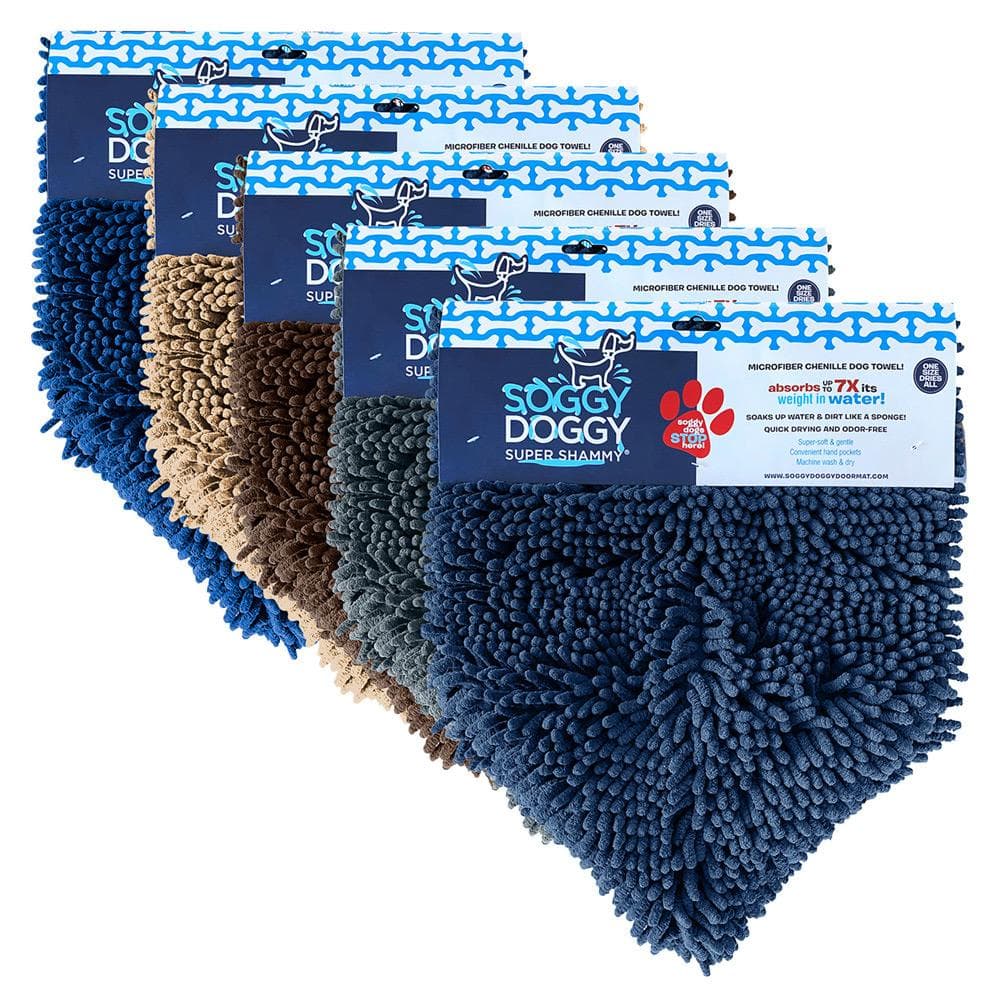 Soggy Doggy SUPER SHAMMY Dark Chocolate with Oatmeal Trim, One Size 31" x 14" - 1 Count