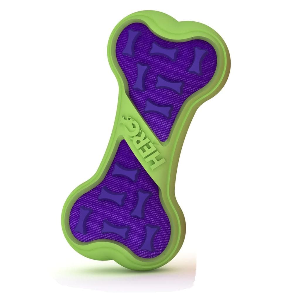 Hero Outdoor Armor Bone Durable Interactive Dog Toy Green & Purple Large