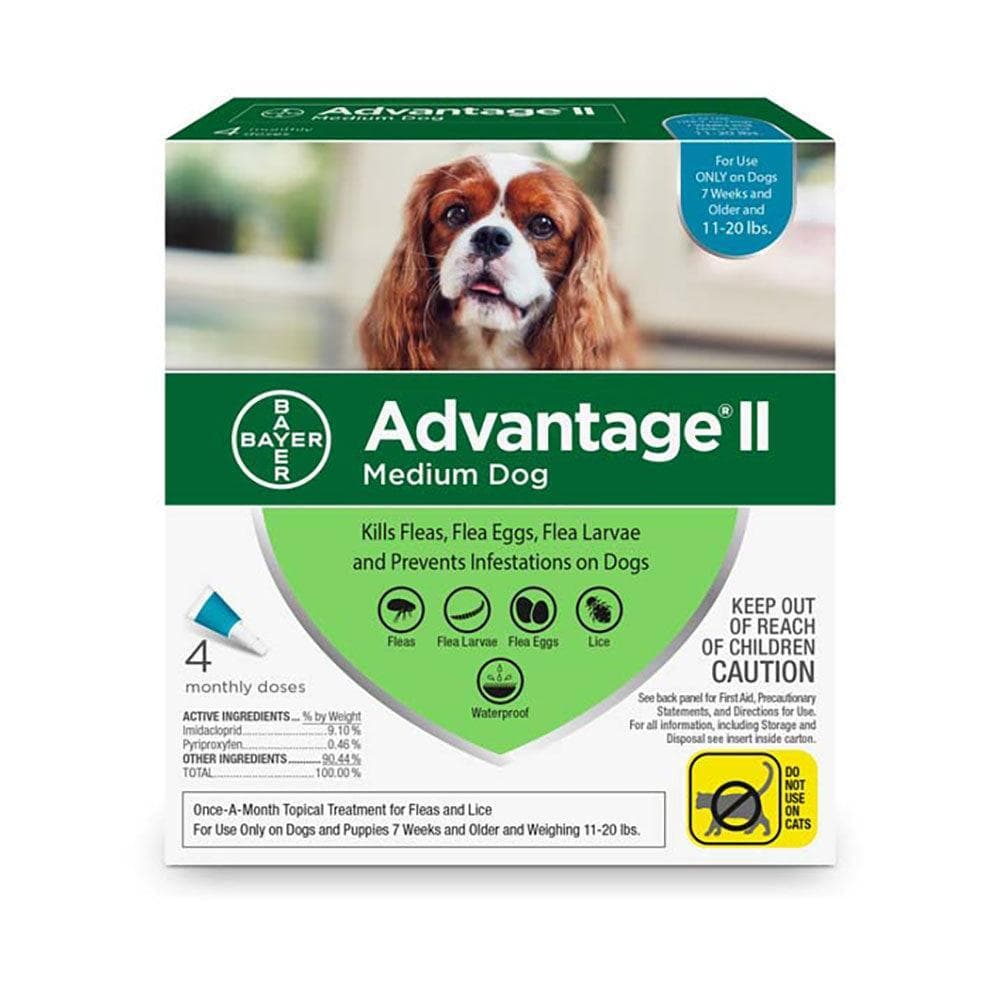 Advantage II Flea Treatment For Medium Dog 4 Pack