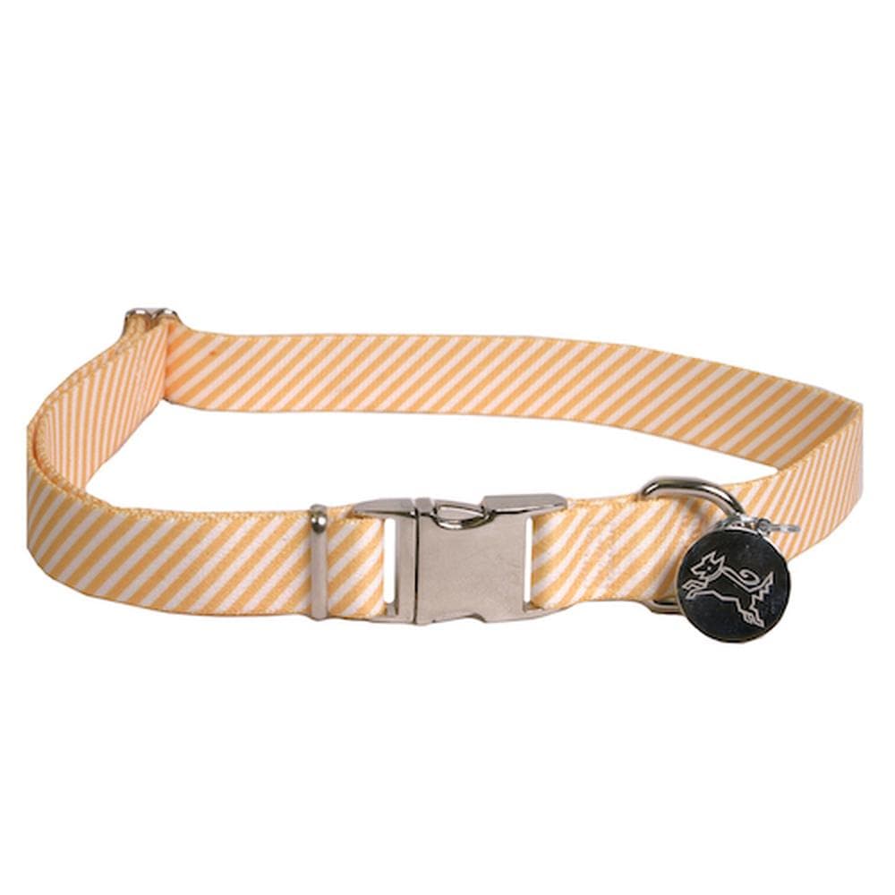 Seersucker Orange Southern Dawg Collection Large Standard Collar - 1 Count