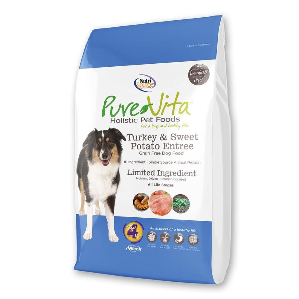 Pure Vita Dog Dry GrainFree Turkey & Sweet Potato 4lbs