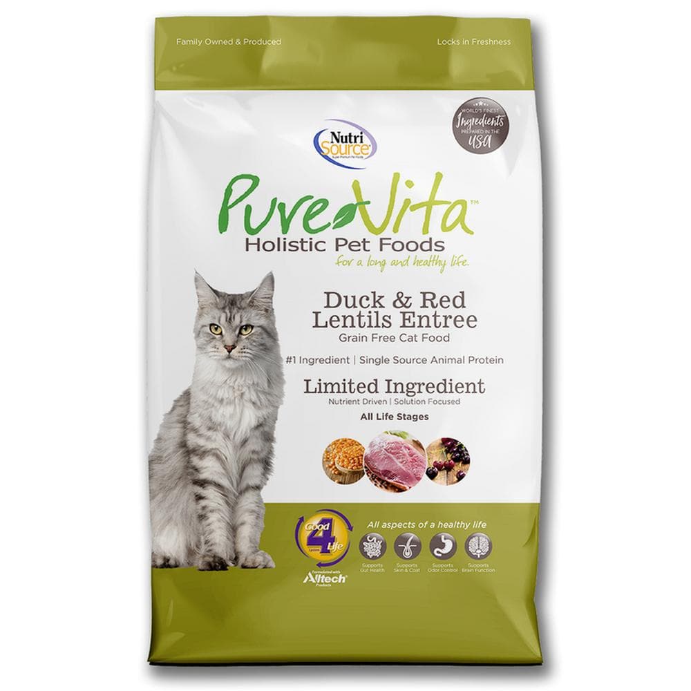 Pure Vita Cat Dry GrainFree Duck & Red Lentils 15lbs