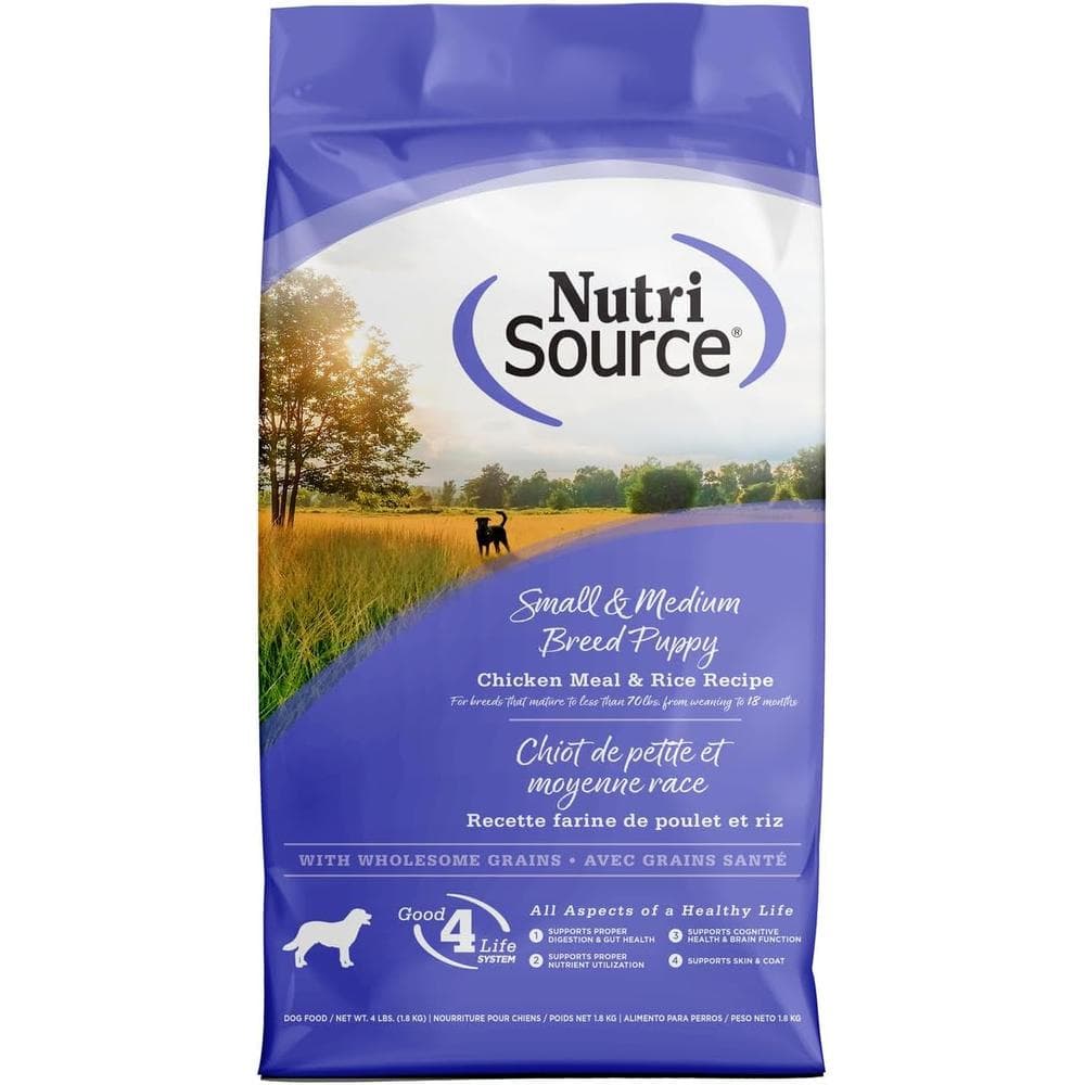 NutriSource Small Medium Breed Puppy Chicken Rice Dry Dog Food 4lbs
