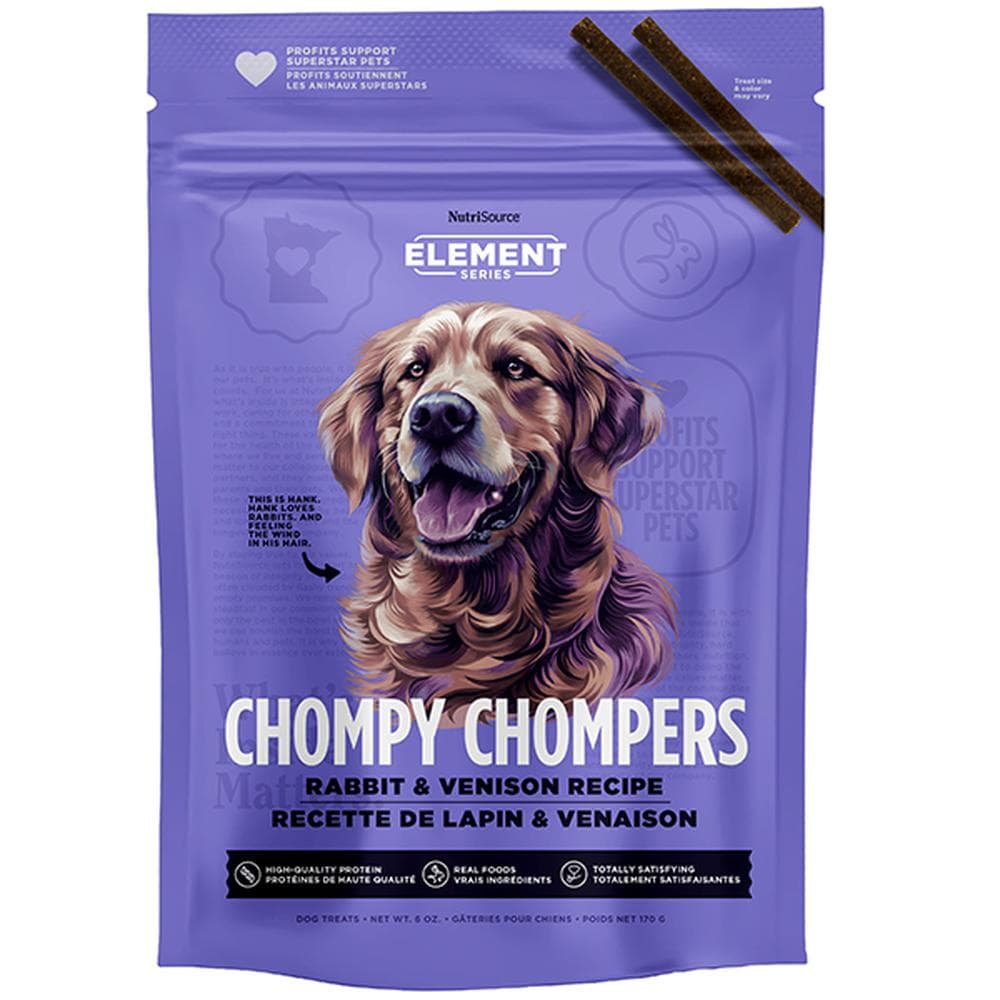 NutriSource Dog Treats Chompy Chompers Rabbit & Venison 6oz