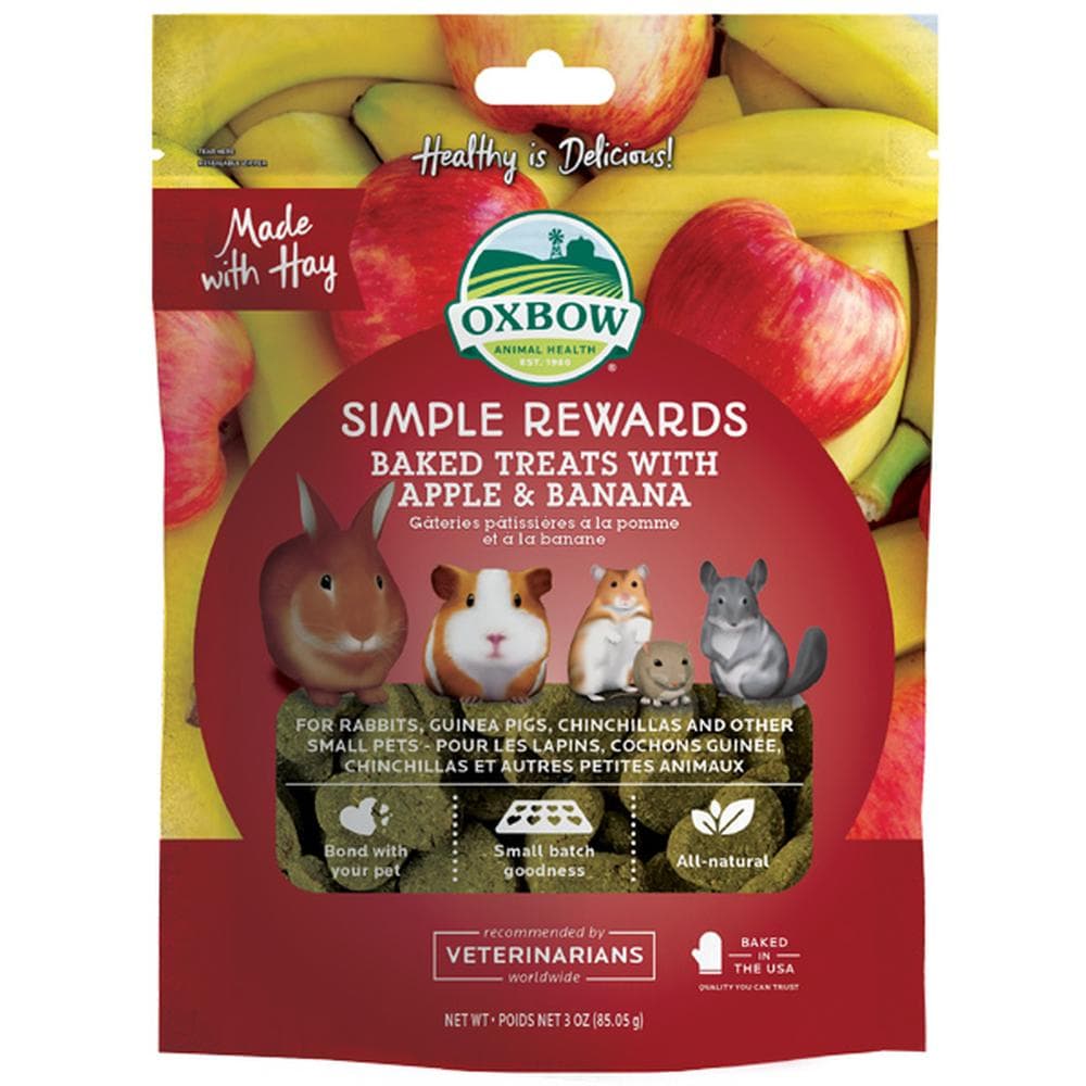 Oxbow Simple Rewards Baked Treats With Apple & Banana For Small Animals 3oz