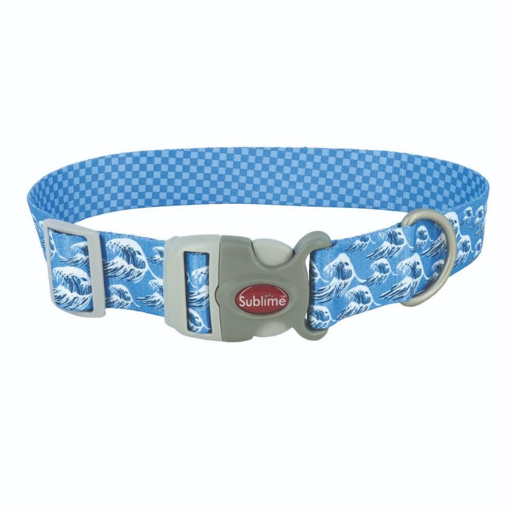 Blue Waves with Blue Checkers Sublime Adjustable Dog Collars and Leashes Leash (1" X 06') - 1 Count