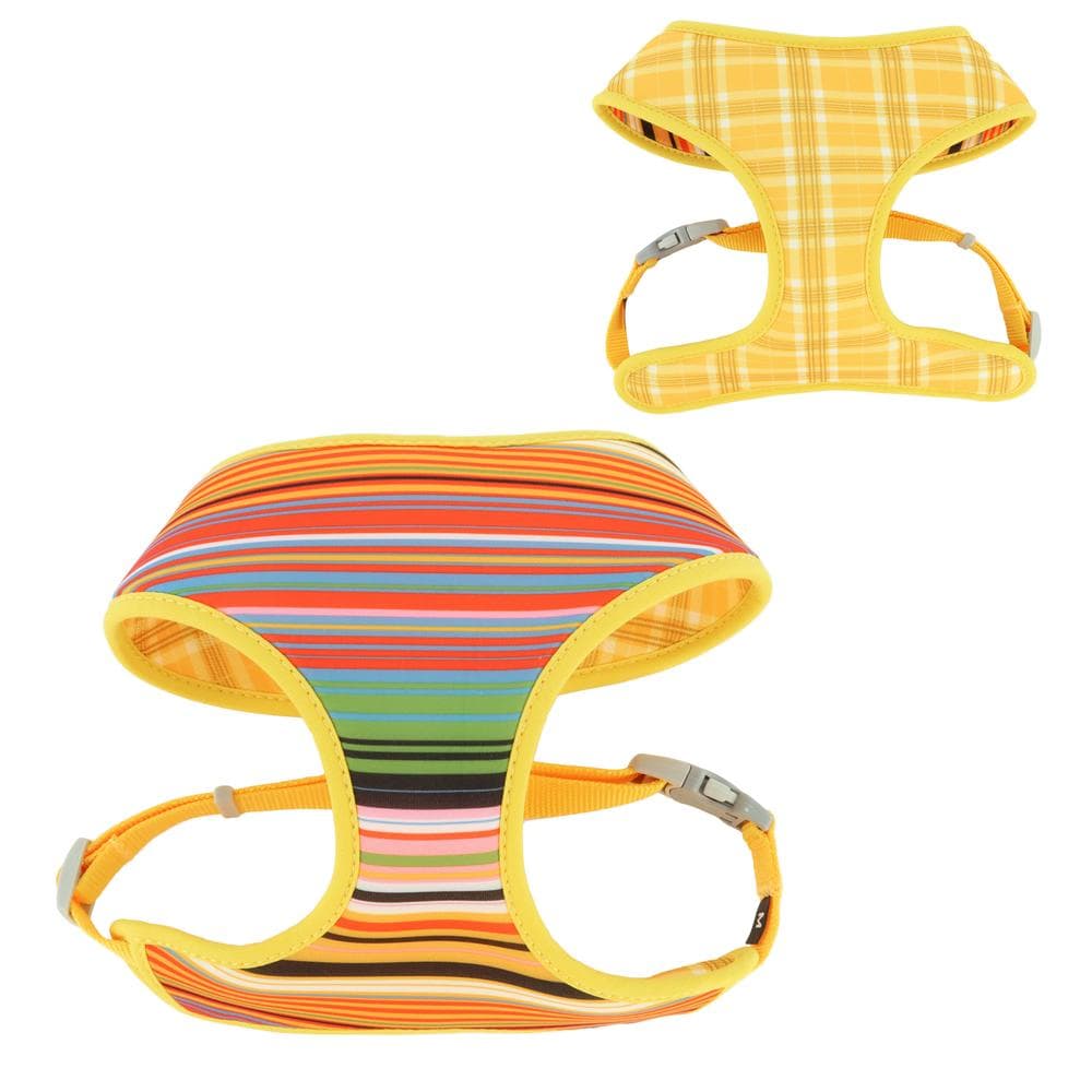 Sublime Reversible Dog Harness Sublime Stripe With Gold Plaid Small - 3/4" X 19" - 23"