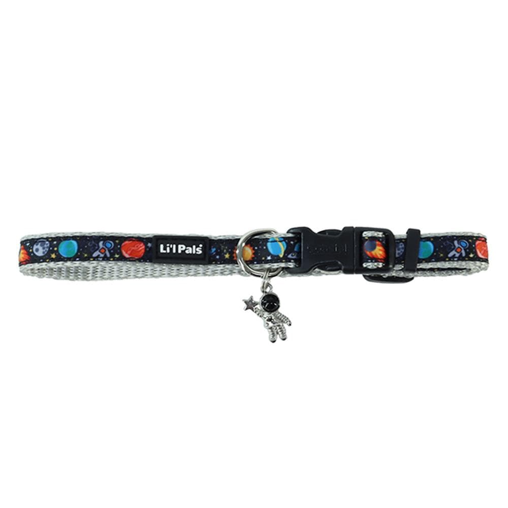 Li'l Pals Dog Collar Charming Ribbon Space Explorers Petite X-Small 3/8" x 6-8"