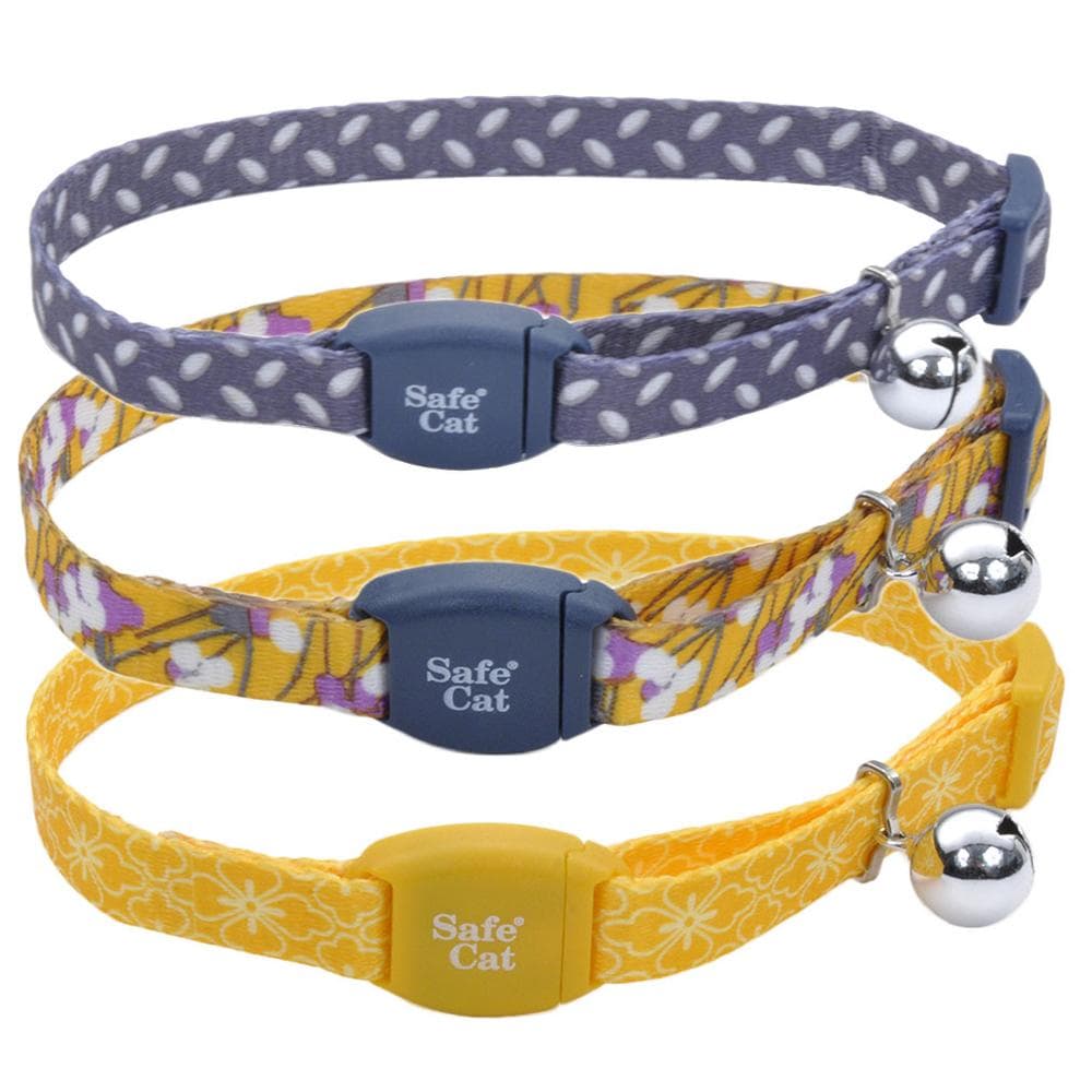 Safe Cat Adjustable Breakaway Collar with Magnetic Buckle Grey Silver Arrows - 1 Count
