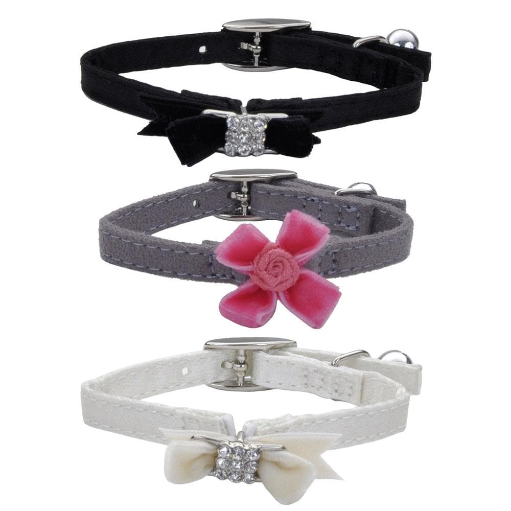 Li'l Pals Safety Kitten Collar with Bow Black Silk - 1 Count