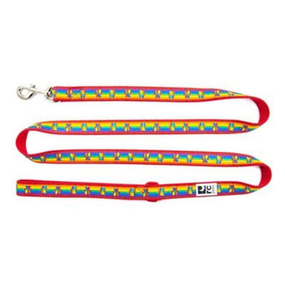 RC Pets Dog Leash Pattern Rainbow Paws 3/4"