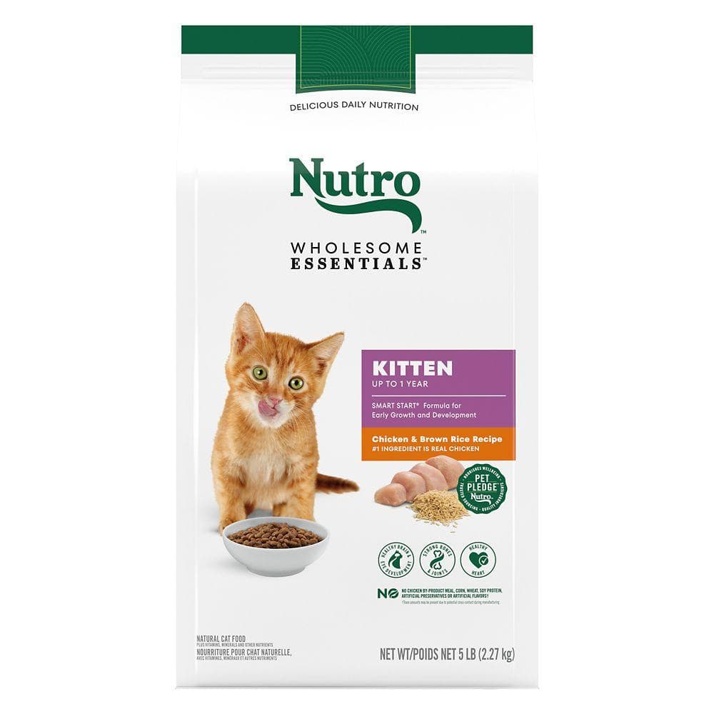 Nutro Wholesome Essentials Kitten Dry Cat Food Non-GMO Natural Chicken & Brown Rice 5lbs