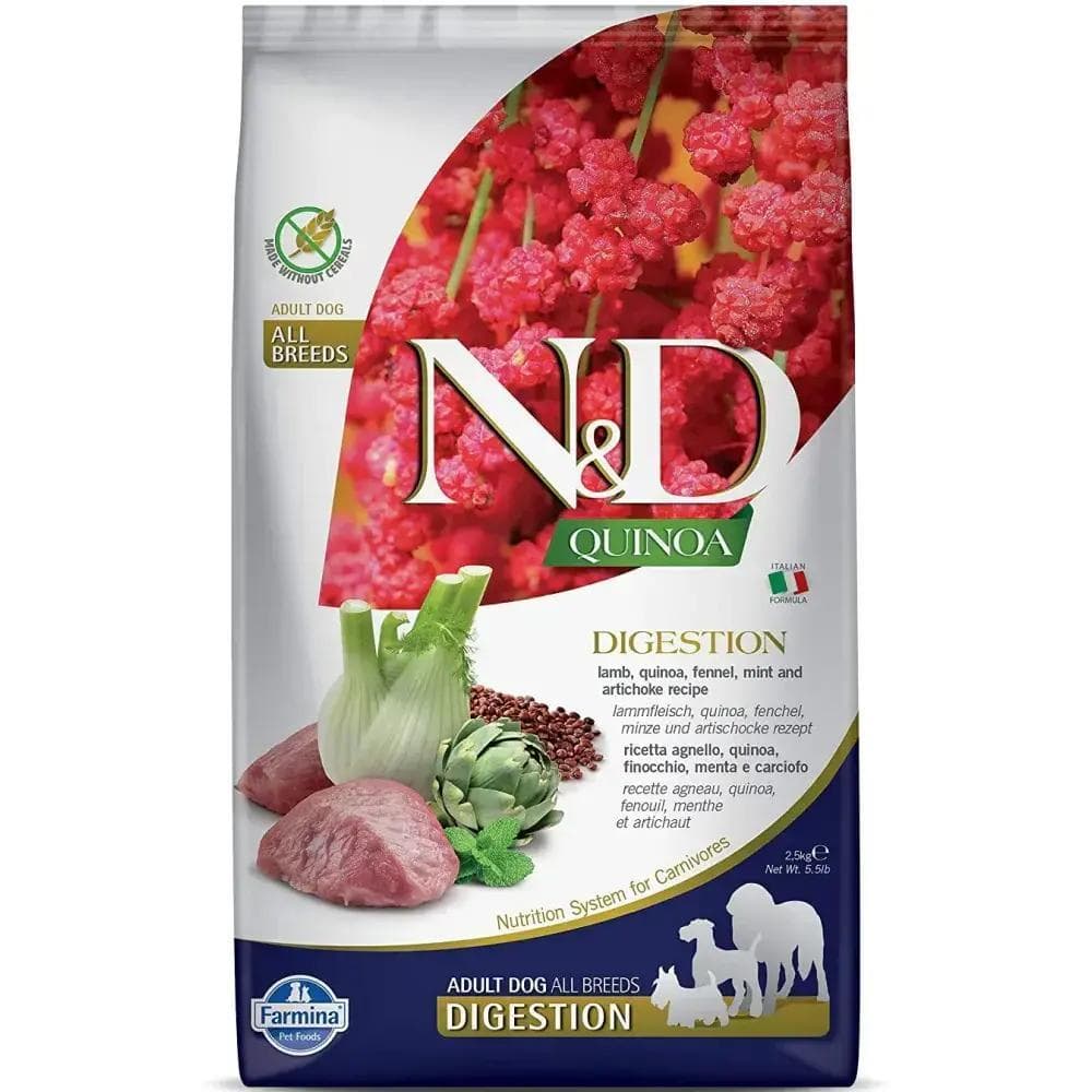 Farmina Dog Dry Quinoa Grain-Free Digestion Lamb Adult Med/Maxi 15.4lbs