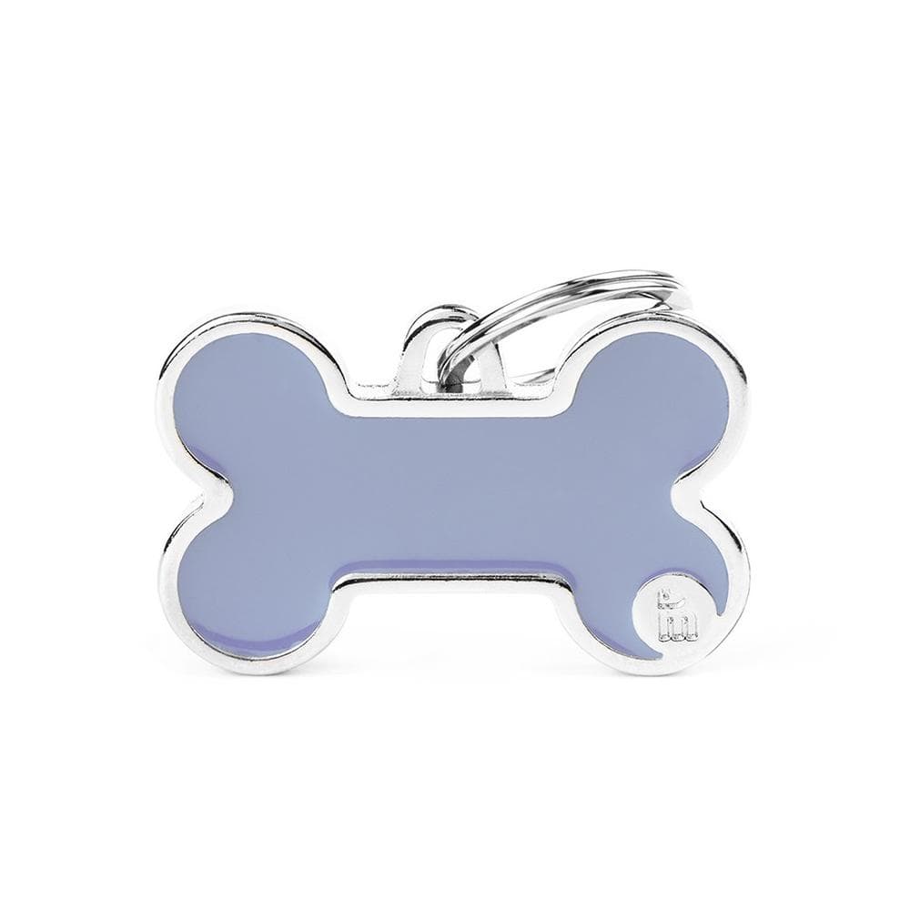 Basic Handmade Big Lilac Bone ID Tag 1 Count