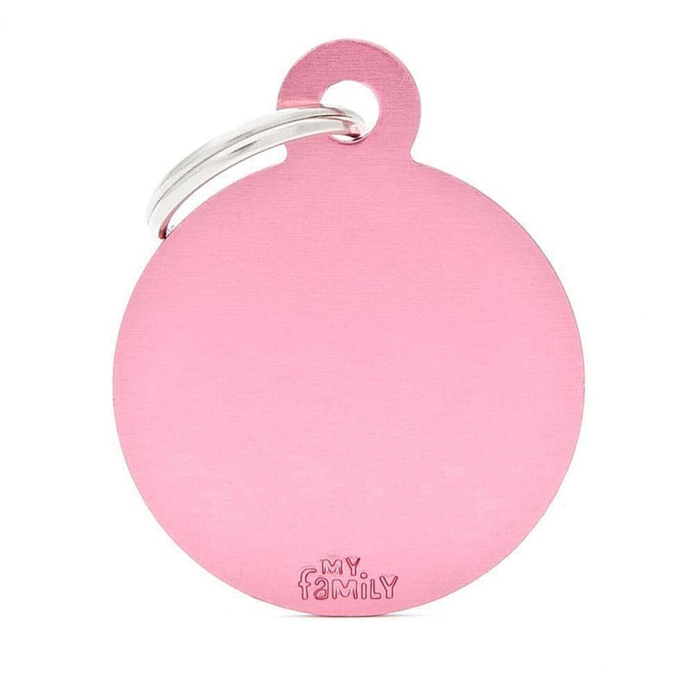 MyFamily Basic Big Aluminum Pink Circle Id Tag 1 Count