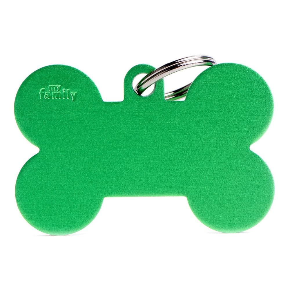 My Family Basic XL Aluminum Green Bone ID Tag 1 Unit