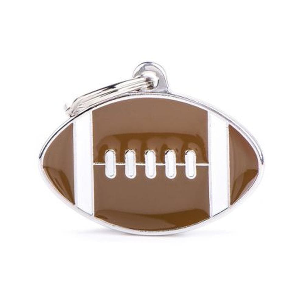 Myfamily Charms Big American Football Pet Id Tag Brown 1 Count