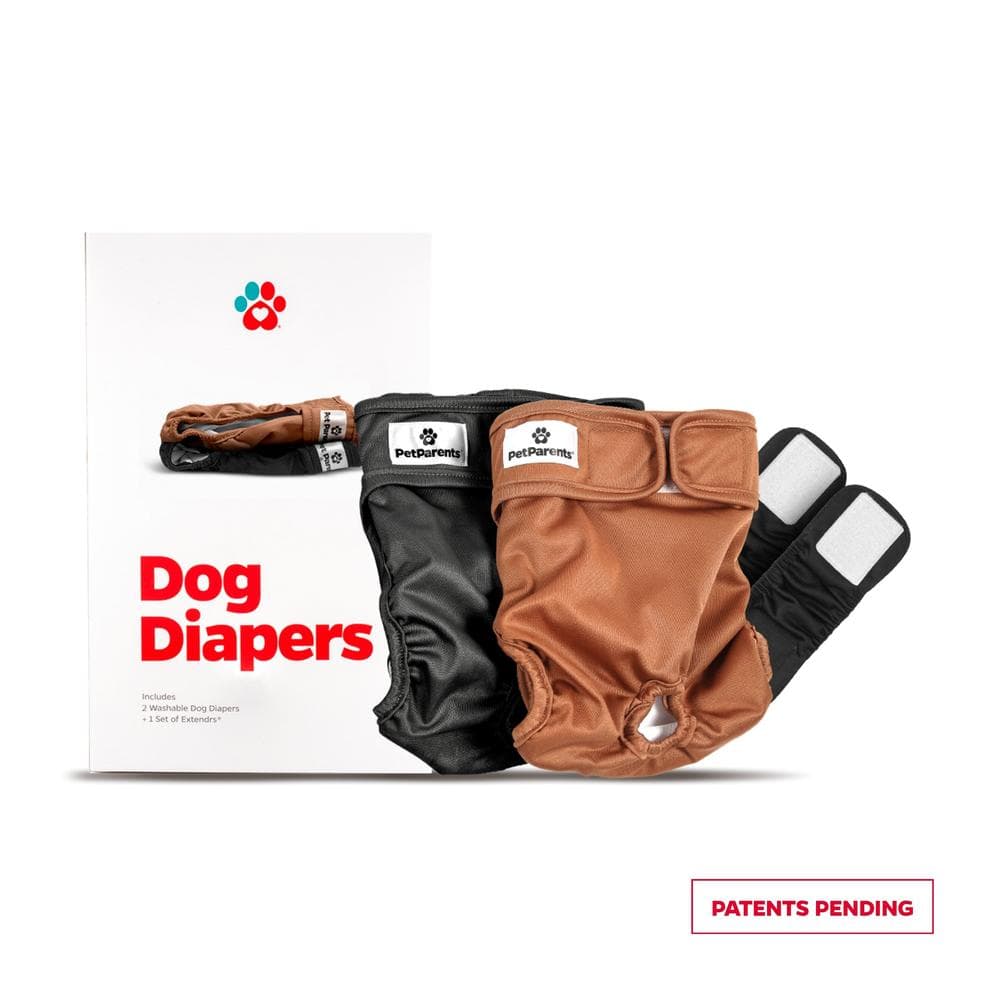 Pet Parents Dog Diapers - 2 Pack + Extendrs (Natural) XS